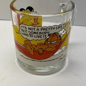 Vintage 1978 McDonalds Garfield Glass‎ Mug Its Not a Pretty Life Jim Davis Mint
